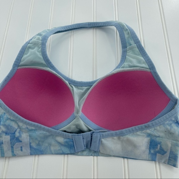 Victoria Secret PINK Halter Style Blue Tie-Dye Sports Bra Size M - Picture 3 of 7